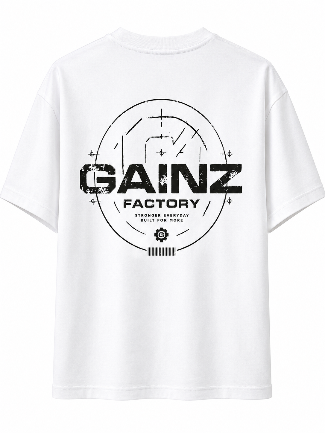 Oversized Graphic Tee – white & black