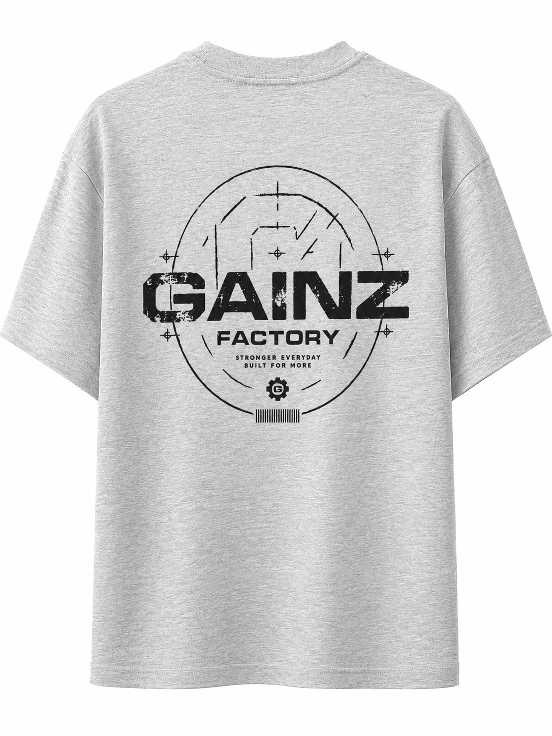 Oversized Graphic Tee – Grey & Black