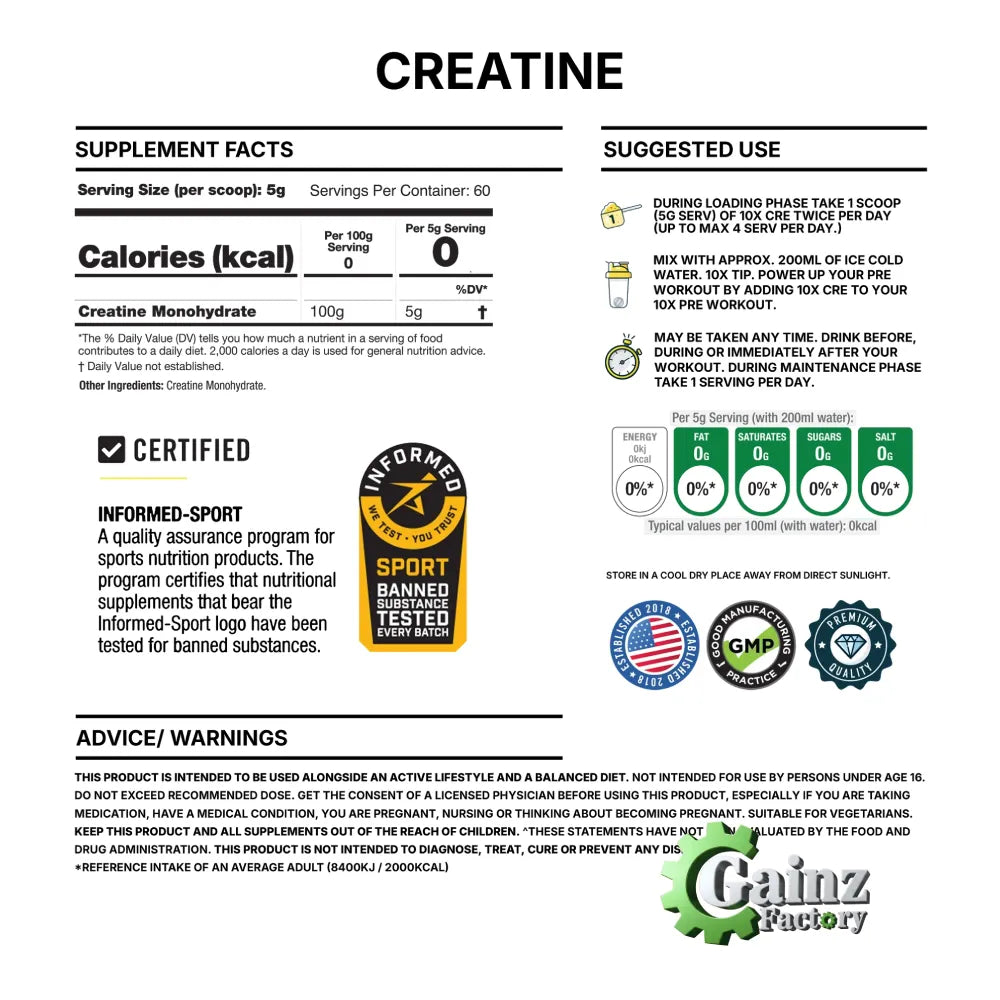 10X Cre Creatine Unflavoured