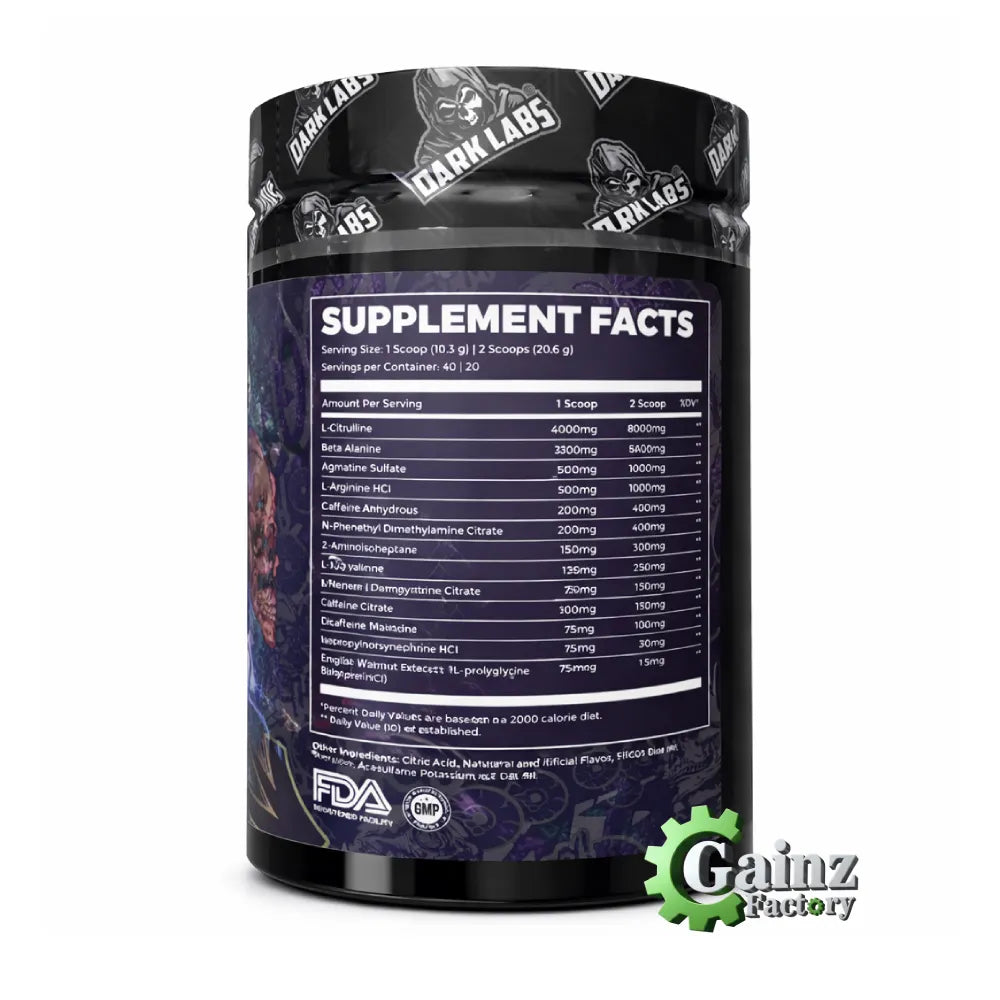 Dark Labs Crack OG Pre-Workout (New Formula) Very dark berry flavour