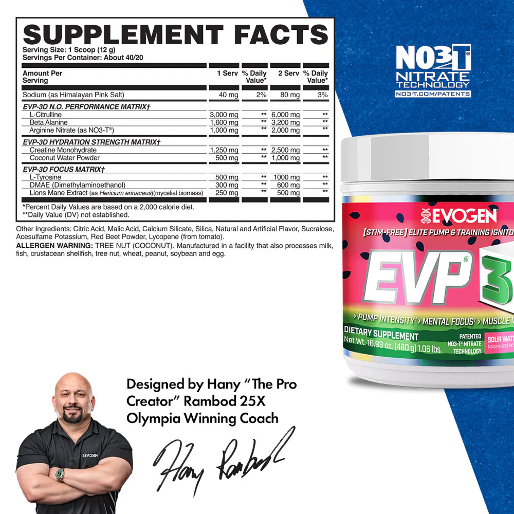 Evogen- EVP-3D Non-Stim Pre-Workout