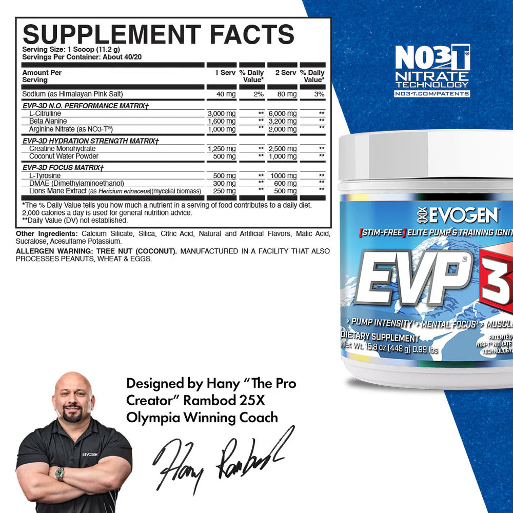 Evogen- EVP-3D Non-Stim Pre-Workout