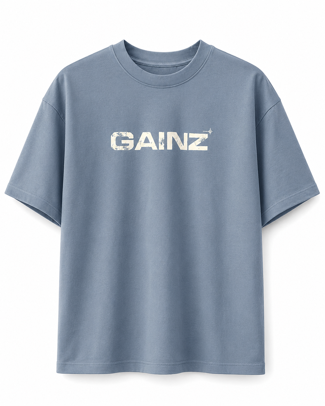 Oversized Graphic Tee – Blue & white