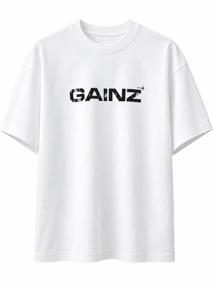 Oversized Graphic Tee – white & black