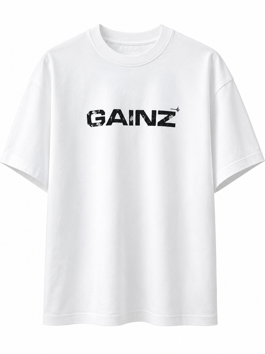 Oversized Graphic Tee – white & black