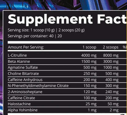 Dark Labs CRACK (purple) Pre-workout DMHA 40/20 - Dark berry (40 Servings)