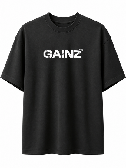 Oversized Graphic Tee – Black & white