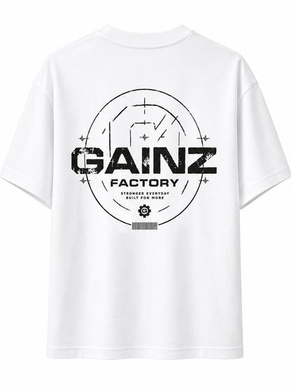 Oversized Graphic Tee – white & black