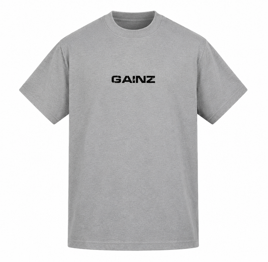 Oversized Graphic Tee – Grey & Black