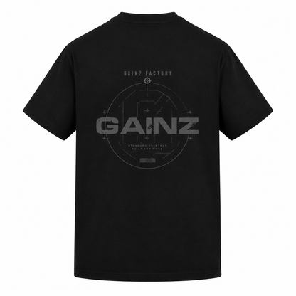 Oversized Graphic Tee – Black & Grey