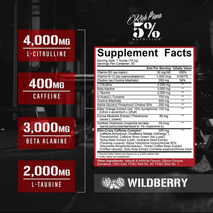Rich Piana 5% - 5150 high Stim Preworkout (30 Servings)