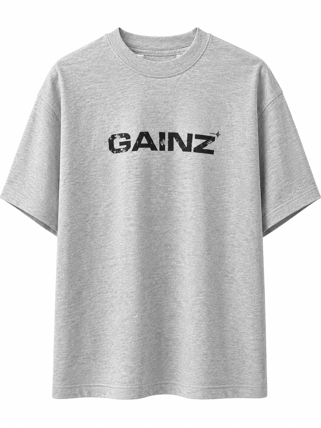 Oversized Graphic Tee – Grey & Black