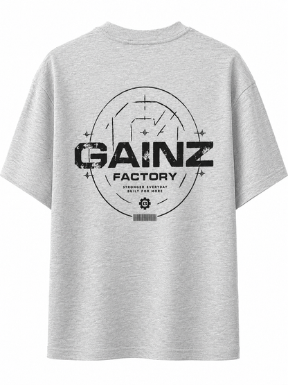 Oversized Graphic Tee – Grey & Black