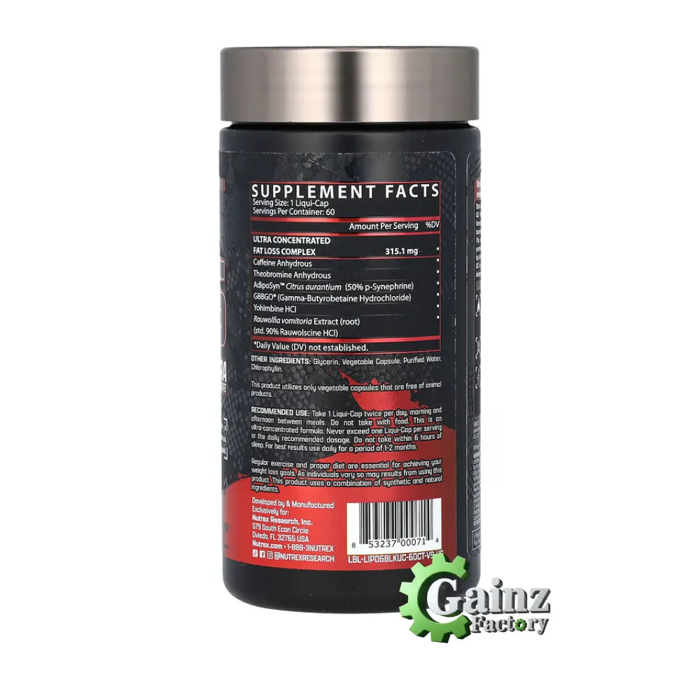 LIPO-6 Black, Ultra Concentrate, 60 Liqui-Caps
