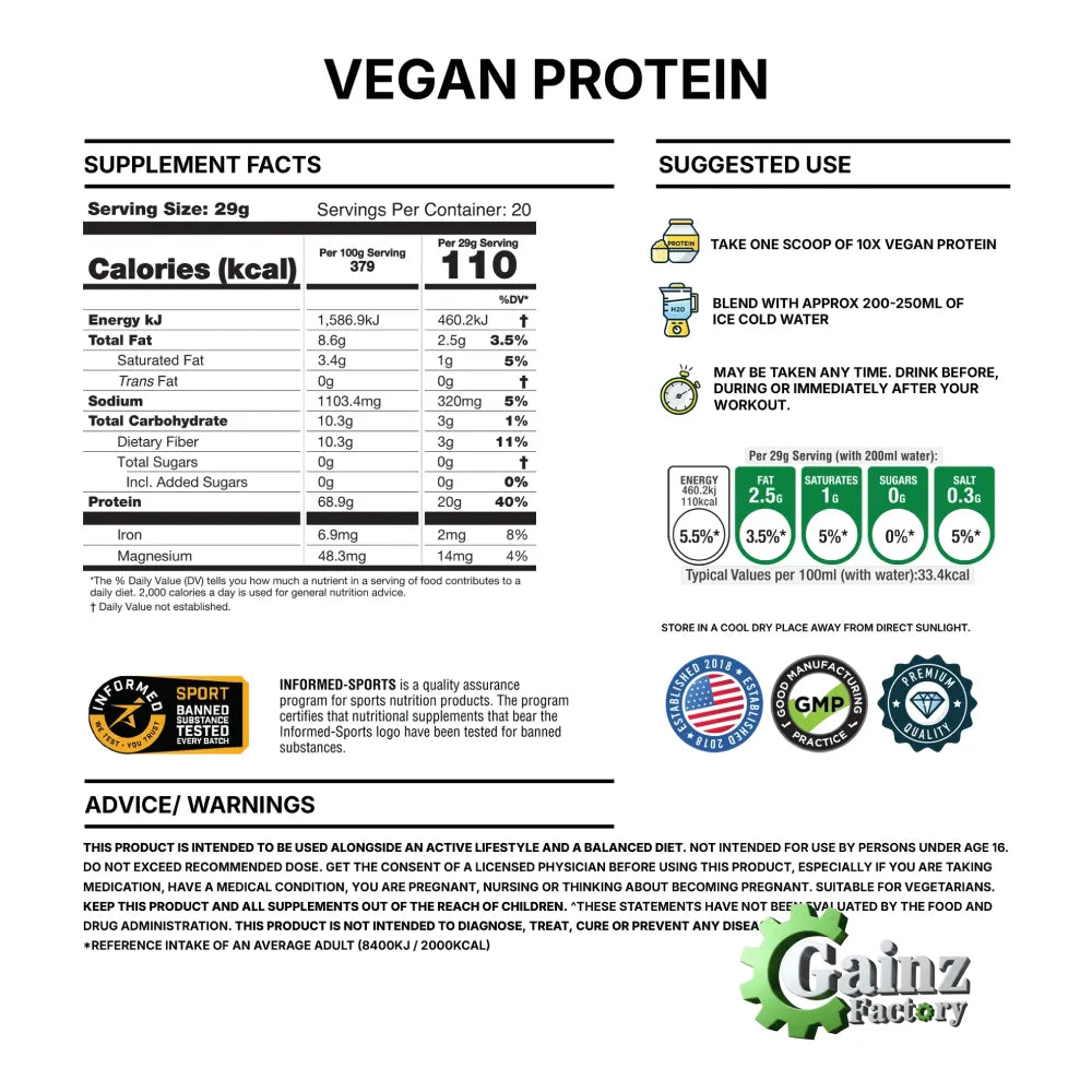 10X Vegan Protein (540g)