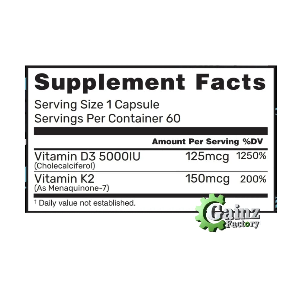 A+LABS VITAMIN D3+K2 60 CAPSULES HIGH STRENGTH