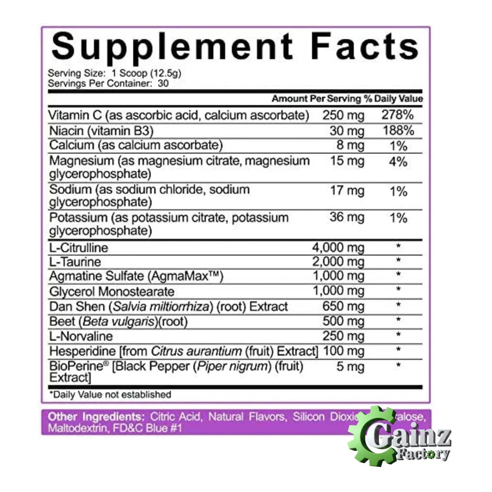 RICH PIANA 5% NUTRITION - FULL AF NITRIC OXIDE BOOSTER & NON-STIM PRE-WORKOUT ( Push Pop Flavour)