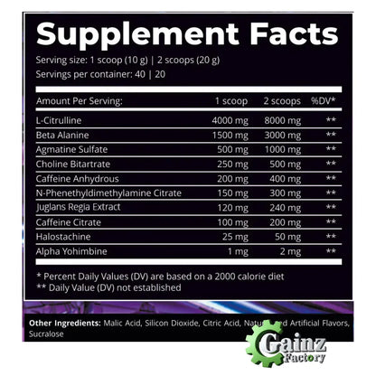 Dark Labs CRACK (purple) Pre-workout DMHA 40/20 (40 Servings)