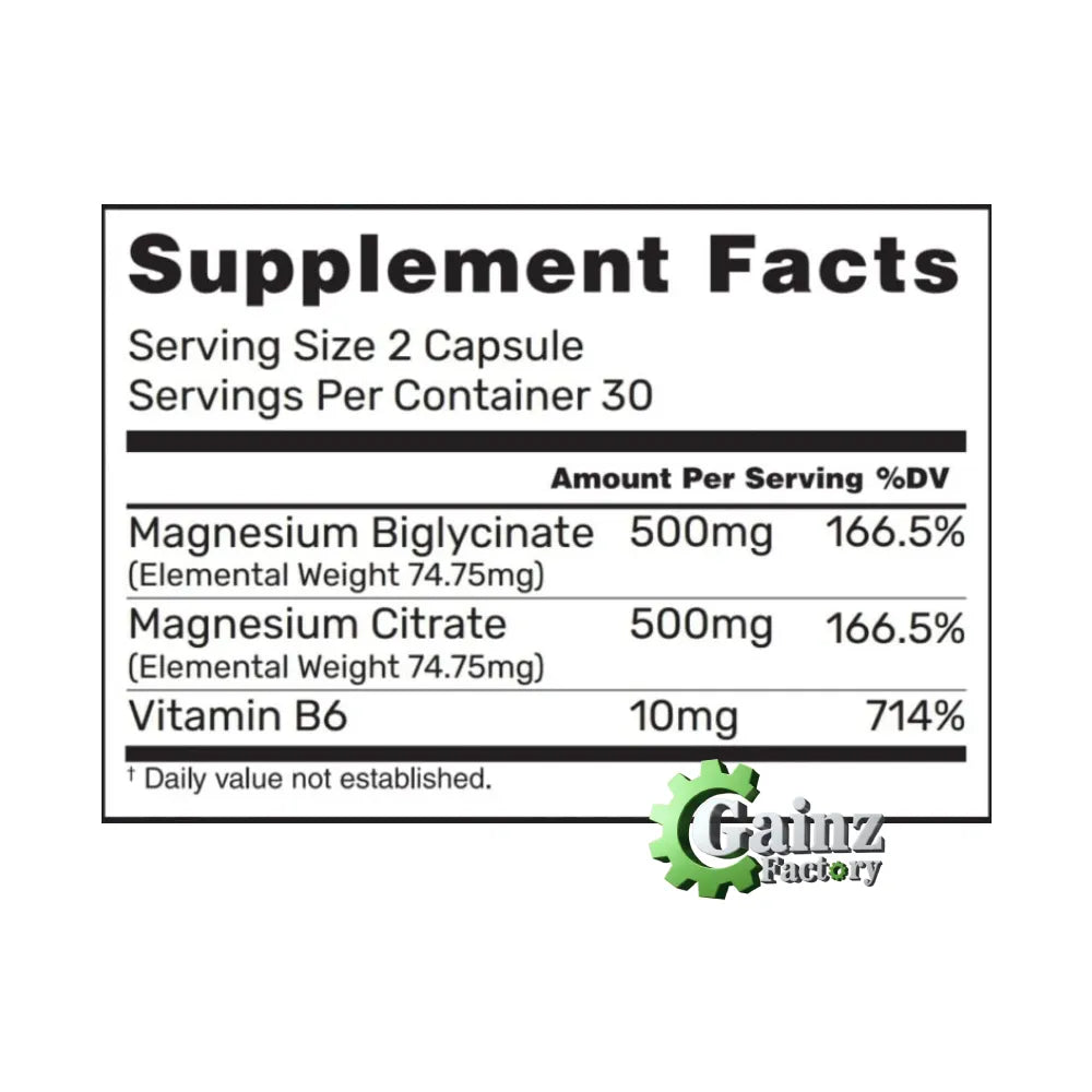 A+LABS MAGNESIUM 1000 Magnesium Bisglycinate+Magnesium Citrate+B6