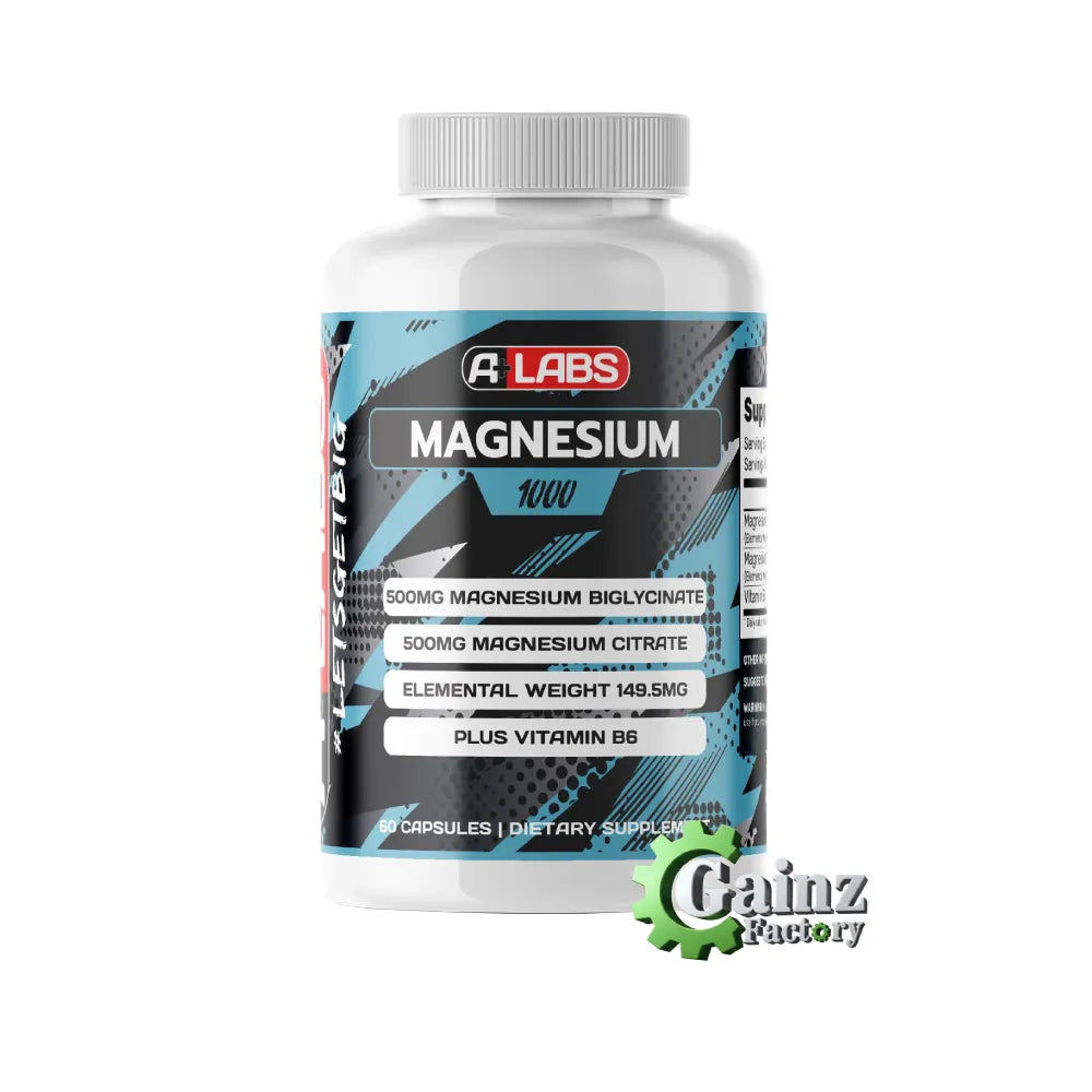 A+LABS MAGNESIUM 1000 Magnesium Bisglycinate+Magnesium Citrate+B6