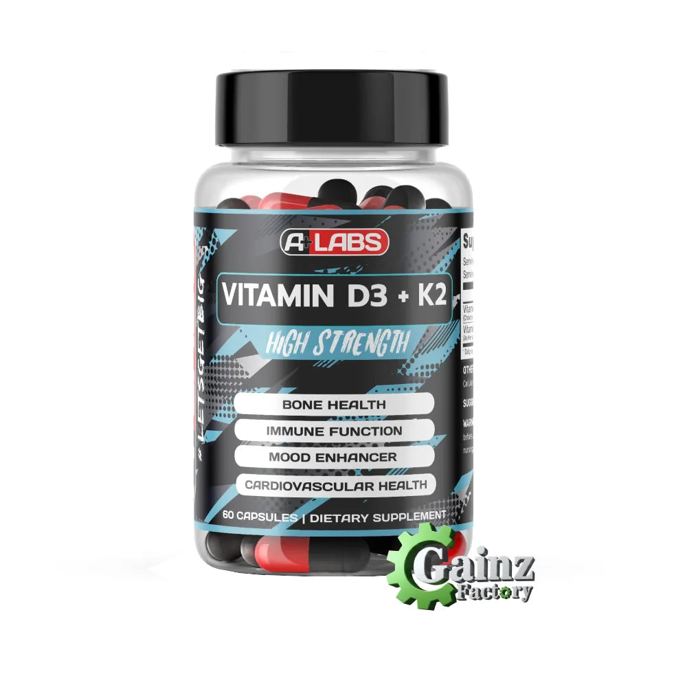 A+LABS VITAMIN D3+K2 60 CAPSULES HIGH STRENGTH
